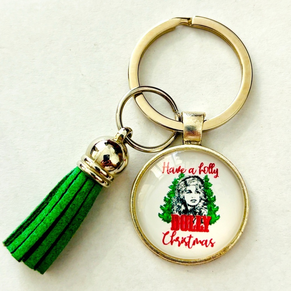 Dolly Parton Xmas Tassel Keychain, Handmade, NWT